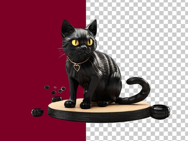 PSD 3d black cat