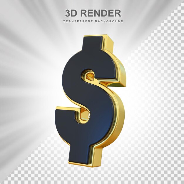 3D Black Dollar