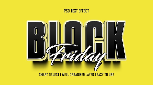 3d black friday editable text effect style