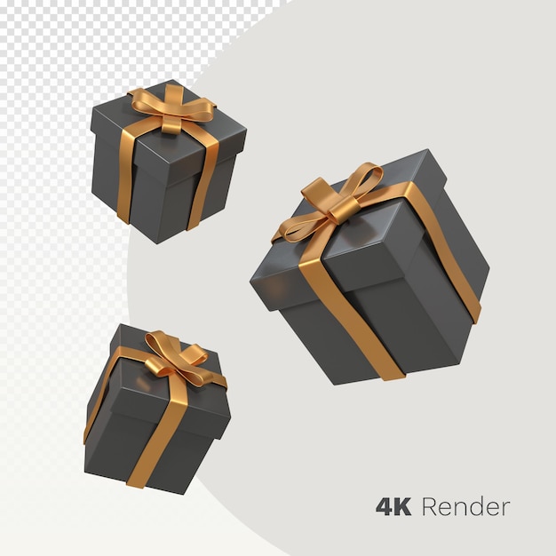 3d black Friday gift box render