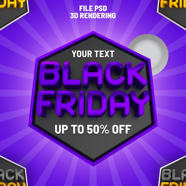 3d black Friday rendering banner