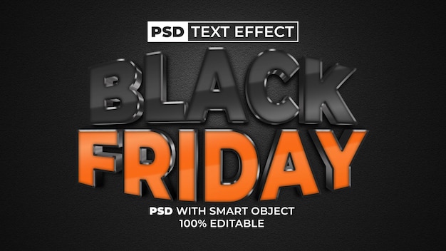 3d black friday text effect style Editable text effect