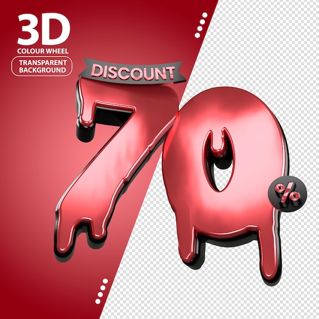 PSD 3d black halloween sales discount price tag for composition 70 percent amazing for product promo