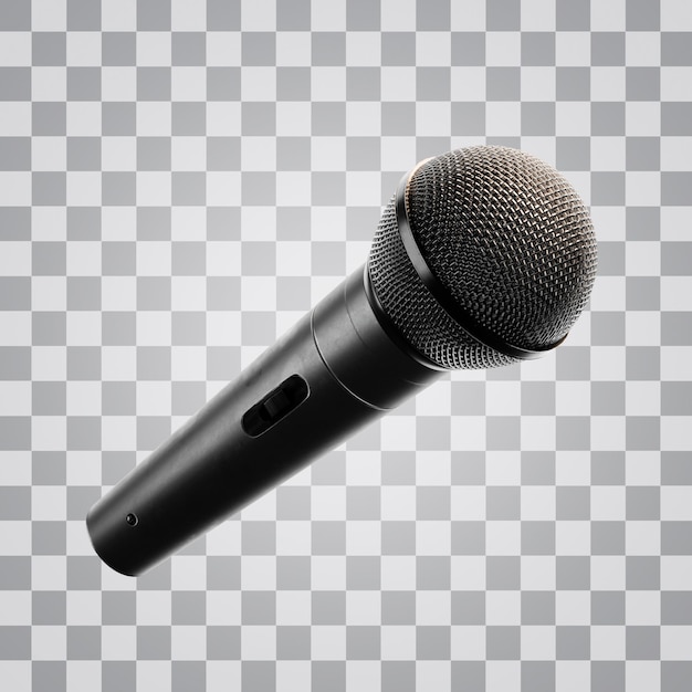 3d black microphone alpha background