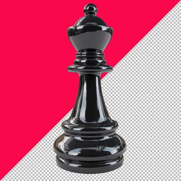 3D Black Pawn on Transparent Background PNG PSD