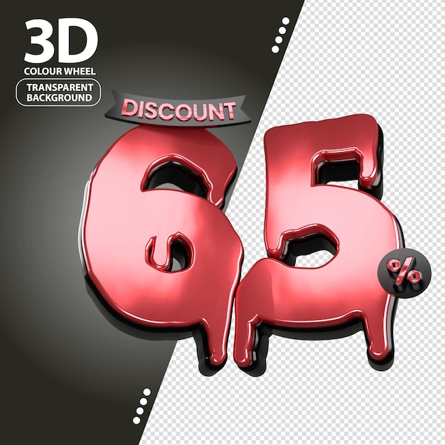 3d black red halloween sale discount price tag for composition 65 percent amazing for product promo