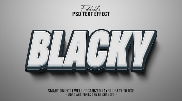 3d blacky editable text effect design template