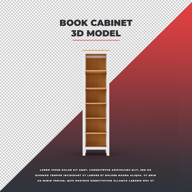 3D Blank Book Cabinet Model