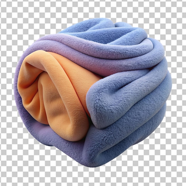 3d blanket of fabric on a transparent background