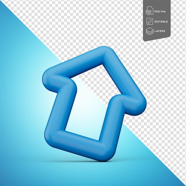 3D Blue Arrow Up Icon Trendy Modern Design Isolated On Blue Background 3d Illustration