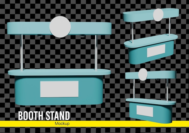 PSD a 3d blue booth stand mockup