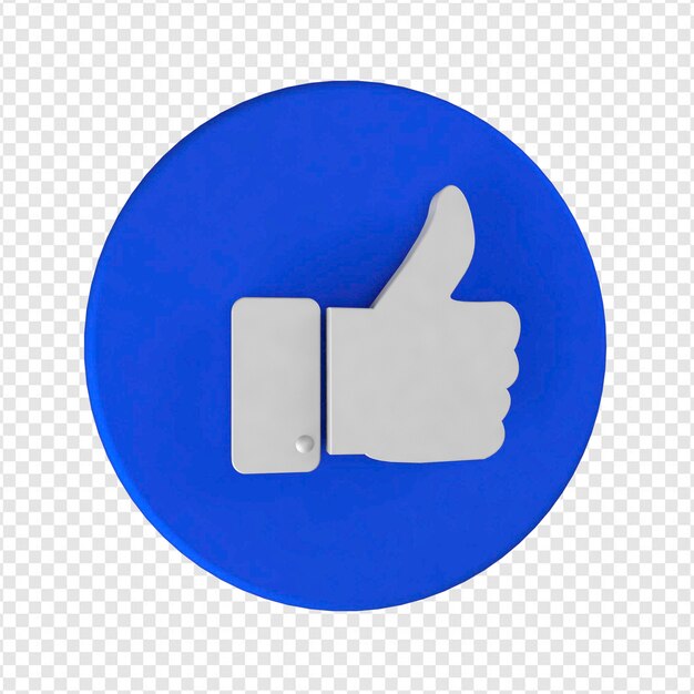 PSD 3d blue circle like button