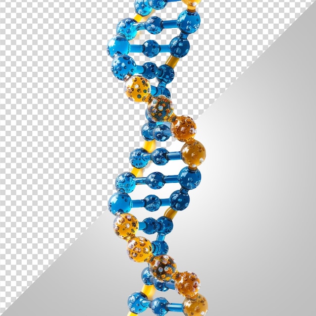 3d blue dna helix sequence element png