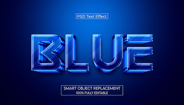 PSD 3d blue editable text effect