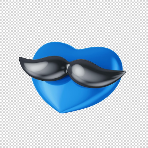 3d blue heart icon father's day