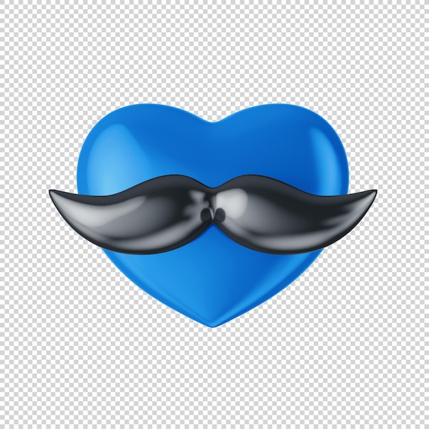 3d blue heart icon father's day