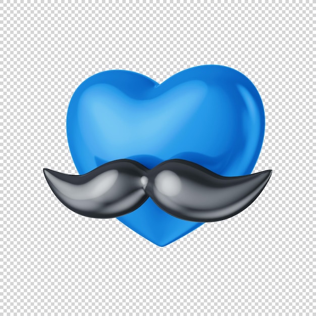 3d blue heart icon father's day