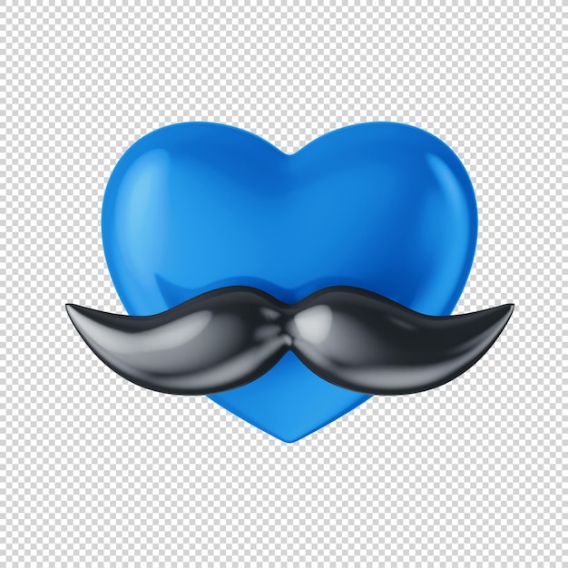 3d blue heart icon father's day