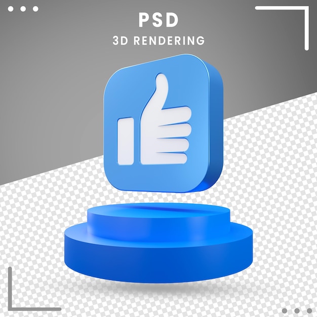 3d Blue Icon Rotated Like  