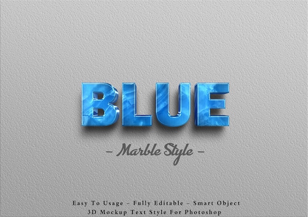 3d blue marble text effect