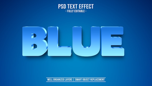 PSD 3d blue text effect