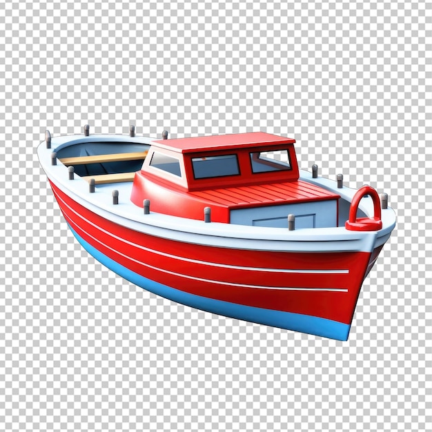 3D Boat clipart on white background Water transport isometric icon with 3d white yacht vector illustration