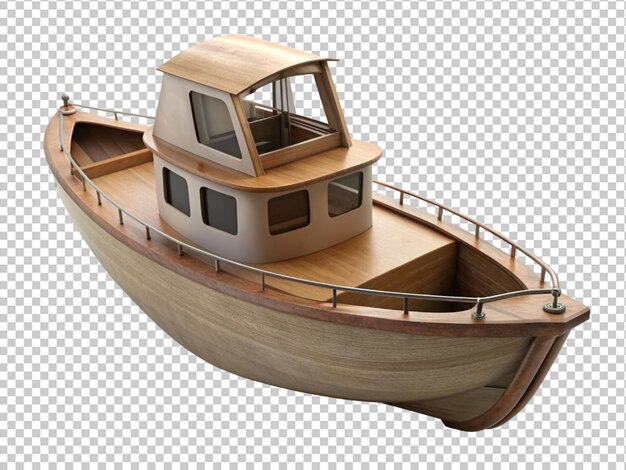 3d boat isolated on transparent background