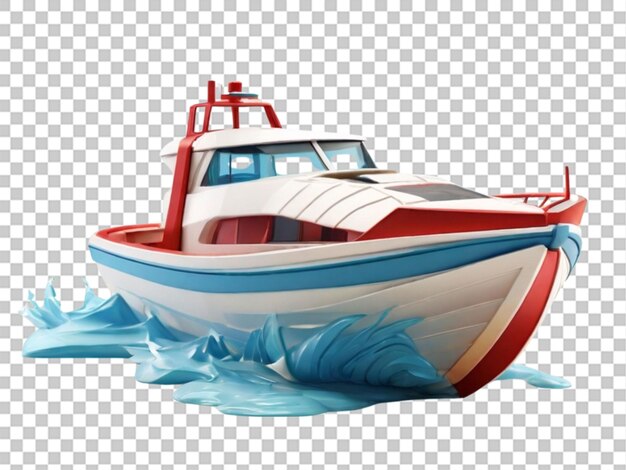 3d Boat on white background