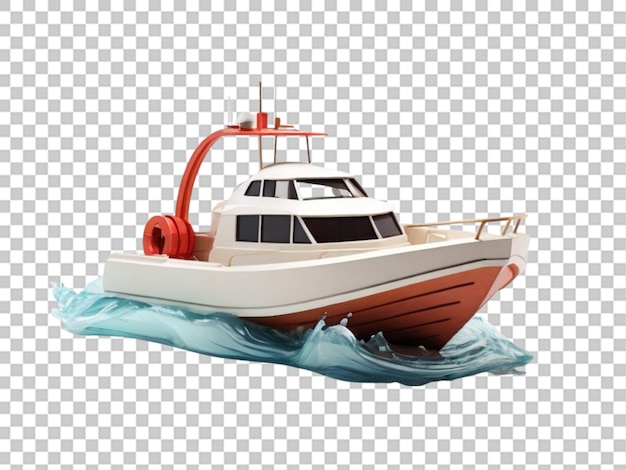 3d Boat on white background