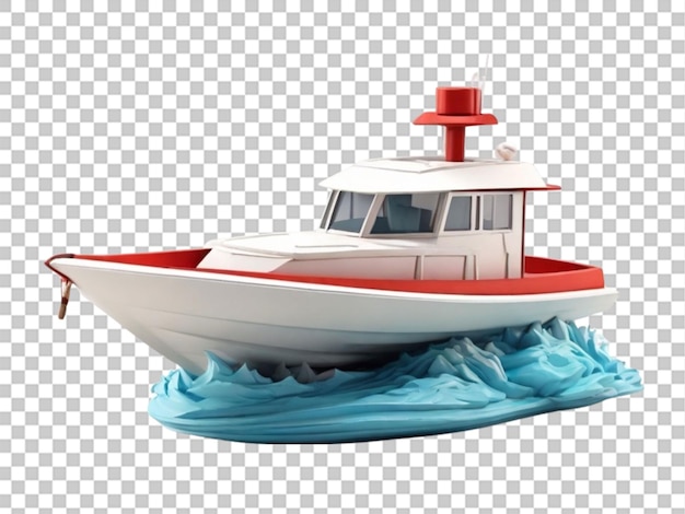 3d Boat on white background