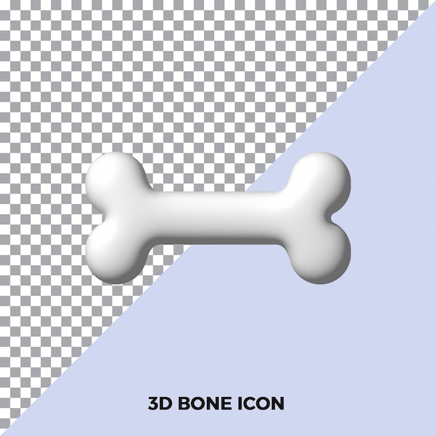 3d bone icon isolated for animal