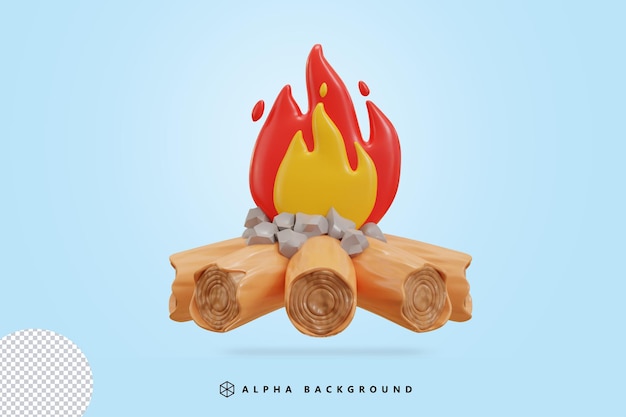 3d bonfire icon vector illustration