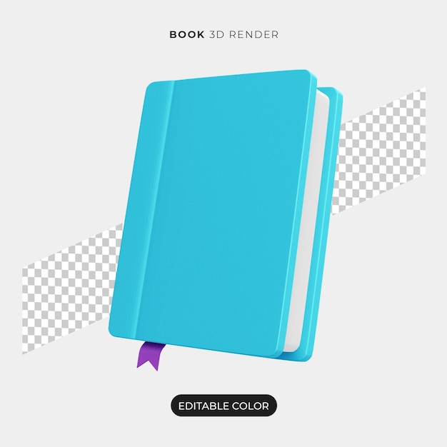 3d book icon mockup isolated