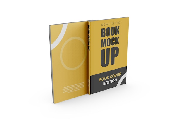 3d book mockup design isolated