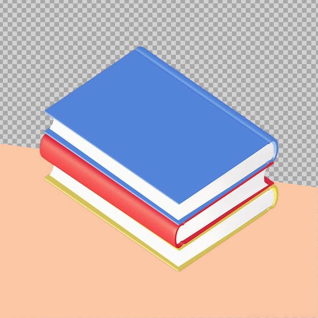 3d books rendering isolated