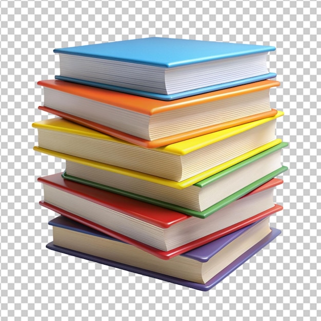 3d books on transparent background