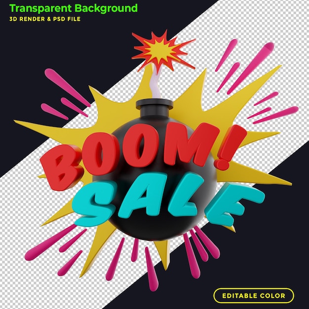 3d boom sale discount badge promotion