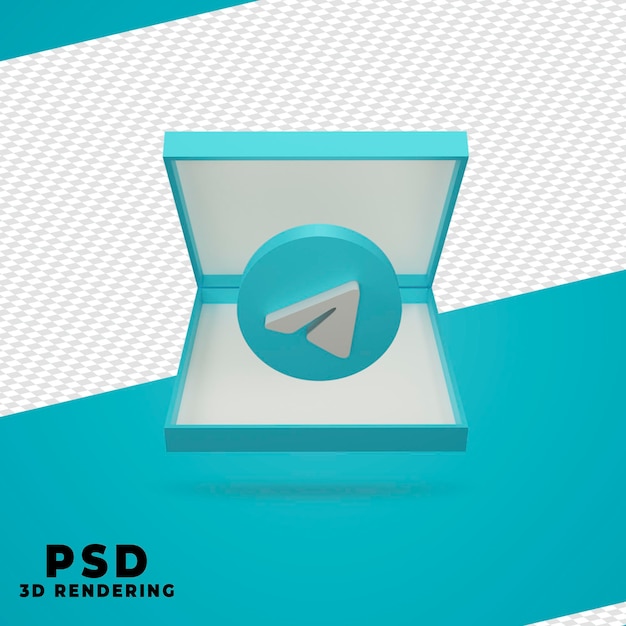 3d box telegram rendering isolated