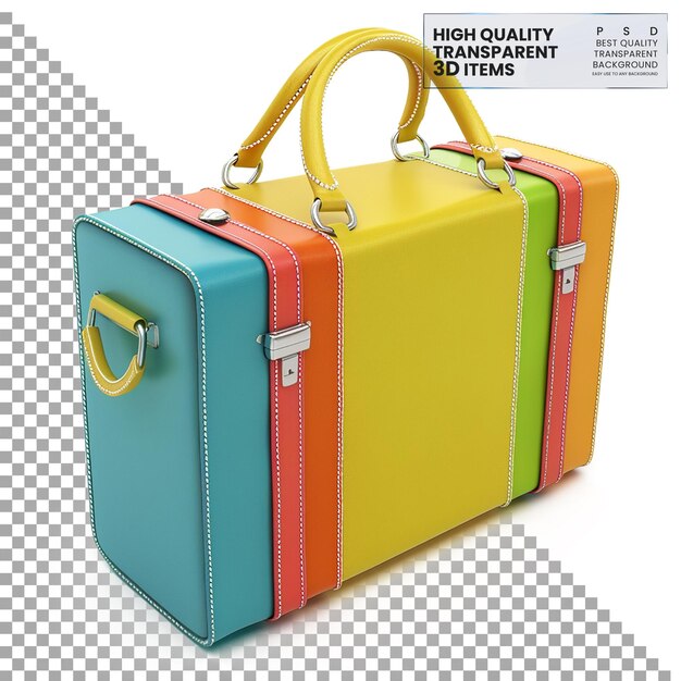 PSD 3d briefcase icon a colorful 3d briefcase icon on transparent background