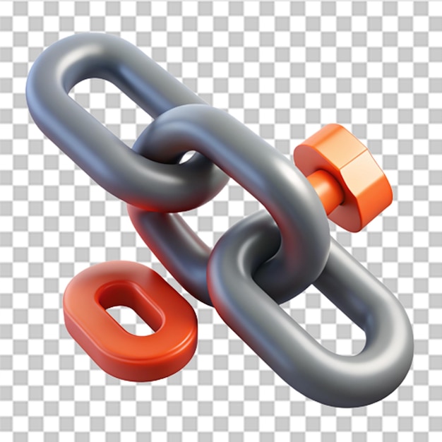 PSD 3d broken chain and exclamation mark something went wrong error message trendy and modern vector in 3d style