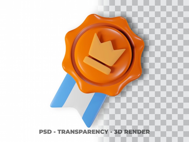 3D Bronze Medal icon with transparent background