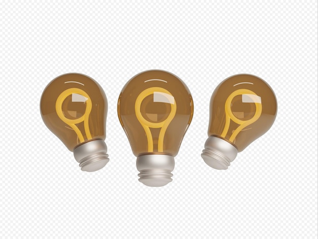 3d bulb illustration with transparent background