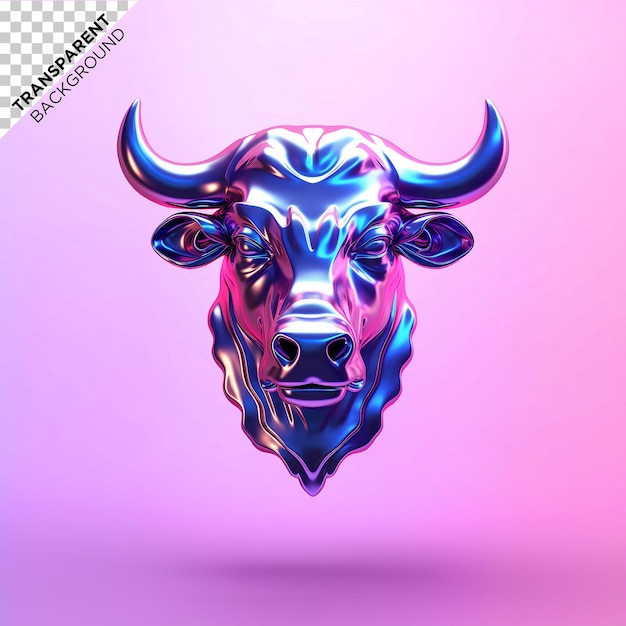 3d Bull head holographic ilustration