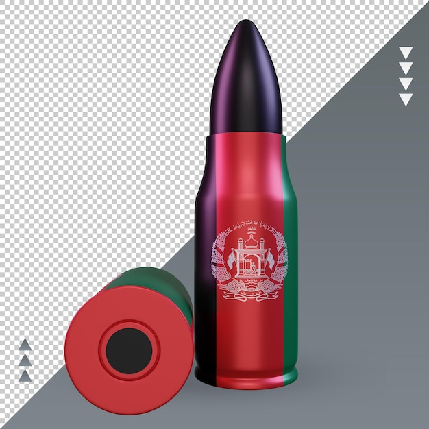 3d bullet Afghanistan flag rendering front view