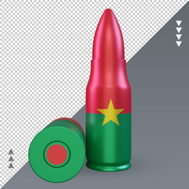 3d bullet Burkina Faso flag rendering front view