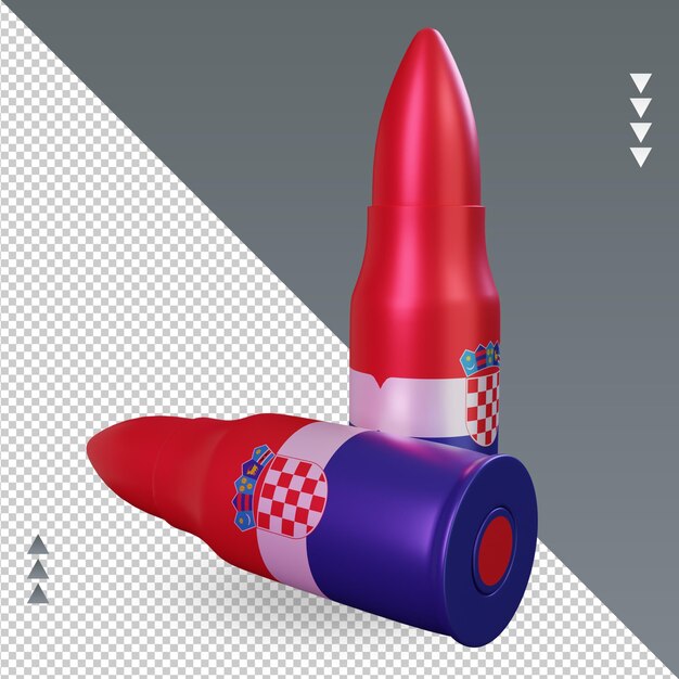 3d bullet Croatia flag rendering left view