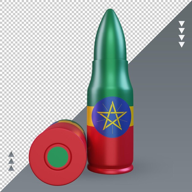 3d bullet Ethiopia flag rendering front view