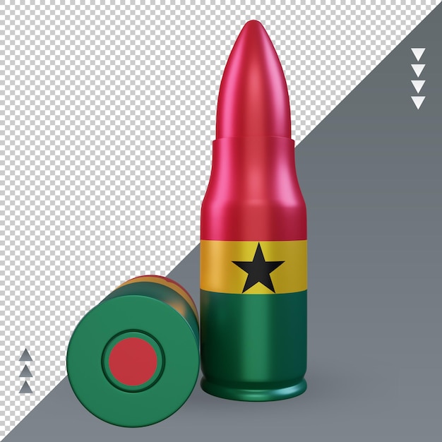 3d bullet Ghana flag rendering front view