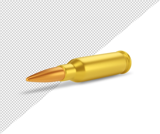 3d bullet on transparent background