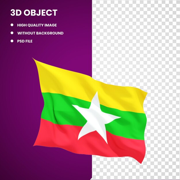 3d Burma Flag